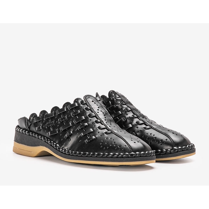 Ciabatte Breno nere traforate nero 1