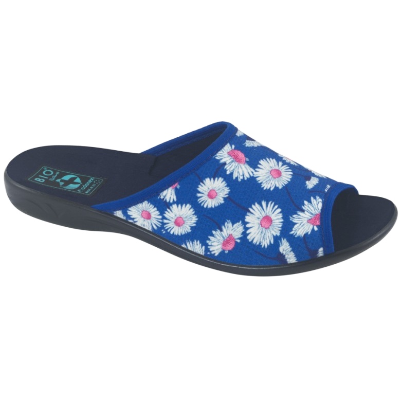 Adanex Ciabatte da donna con fiori Gadane SAK1 27153 bianca blu rosa 1