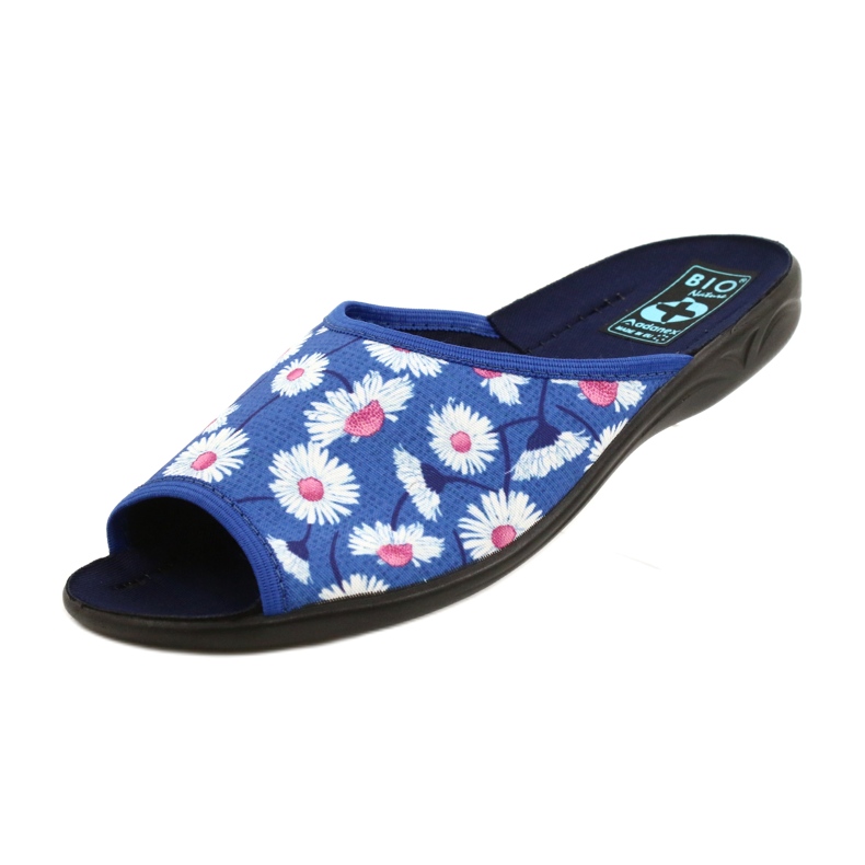 Adanex Ciabatte da donna con fiori Gadane SAK1 27153 bianco blu rosa 5