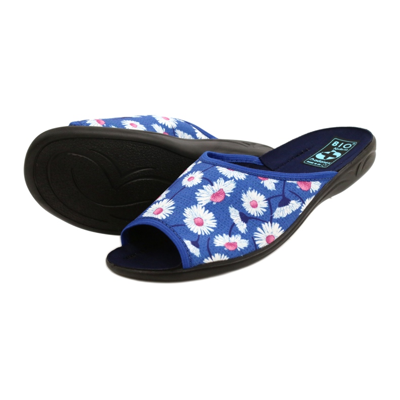 Adanex Ciabatte da donna con fiori Gadane SAK1 27153 bianco blu rosa 4