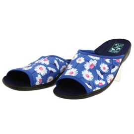 Adanex Ciabatte da donna con fiori Gadane SAK1 27153 bianco blu rosa 3