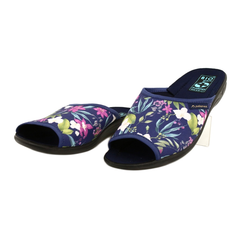 Ciabatte da donna con fiori Adanex Sara SAK1 27272 blu navy blu rosa verde 3