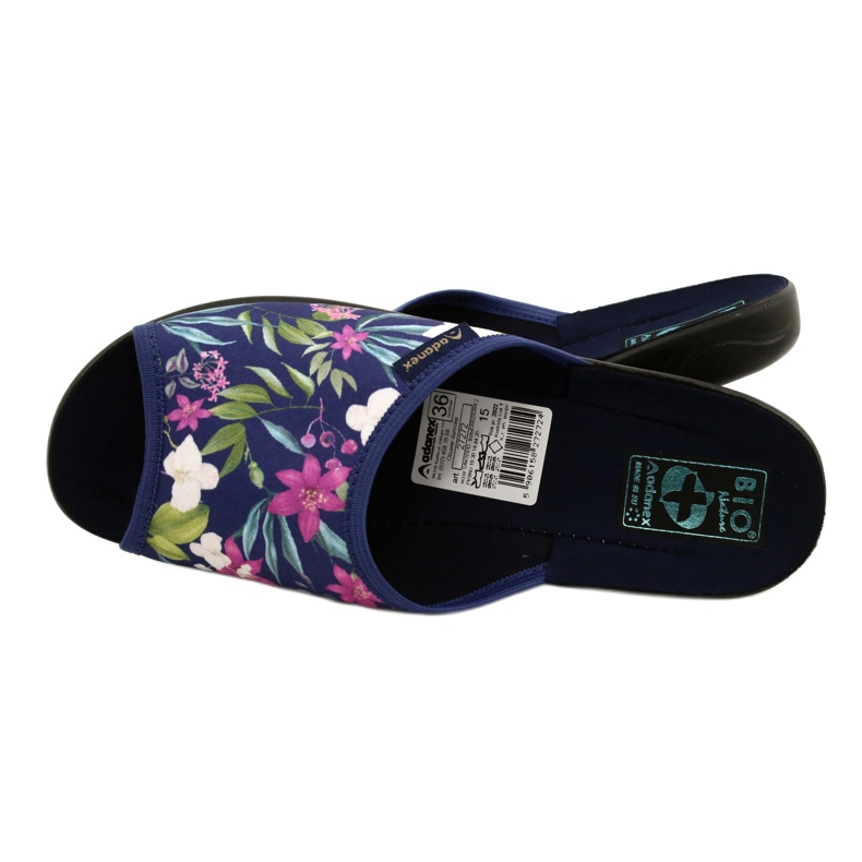 Ciabatte da donna con fiori Adanex Sara SAK1 27272 blu navy blu rosa verde 6