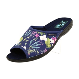 Ciabatte da donna con fiori Adanex Sara SAK1 27272 blu navy blu rosa verde 4