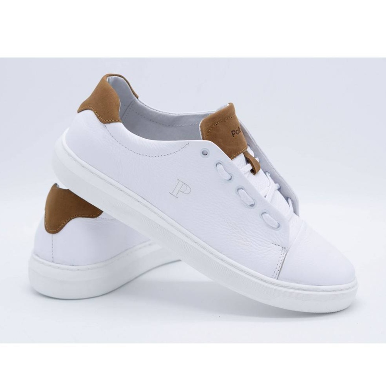 Polbut Scarpe sportive da uomo in pelle 2109 bianche bianco 3