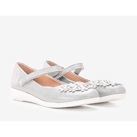 Ballerine grigie lucide per bambini Alaja argento 1
