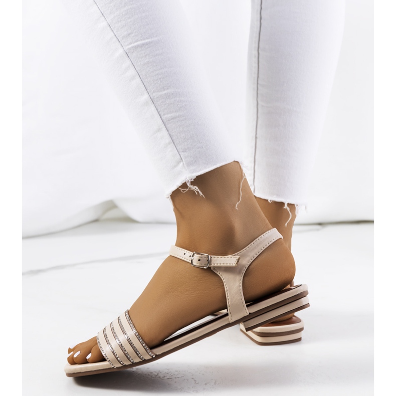 Sandali beige con zirconi Sudbury 1