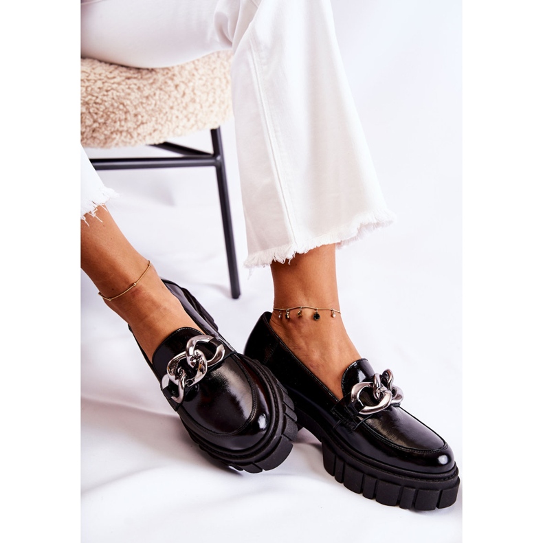 Mocassini Brogue da Donna Pelle Nero-Argento Laura Messi 2339 1