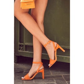 FJ1 Sandali Da Donna Su Tacco Alto Arancione Camelia arancia 1