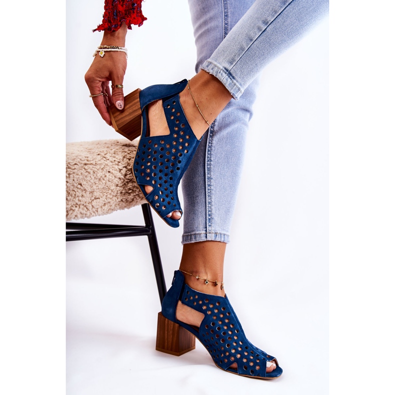 Stivali traforati su palo Maciejka 04593-17 Blu navy 1