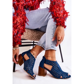 Stivali traforati su palo Maciejka 04593-17 Blu navy 2