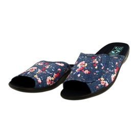 Ciabatte da donna Con fiori Adanex 27116 blu 3