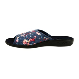 Ciabatte da donna Con fiori Adanex 27116 blu 2