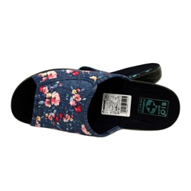 Ciabatte da donna Con fiori Adanex 27116 blu 5