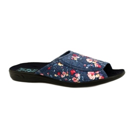 Ciabatte da donna Con fiori Adanex 27116 blu 1