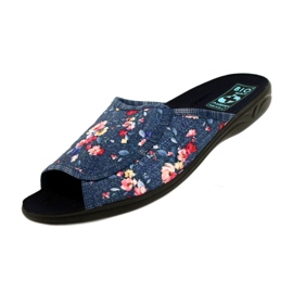 Ciabatte da donna Con fiori Adanex 27116 blu 4