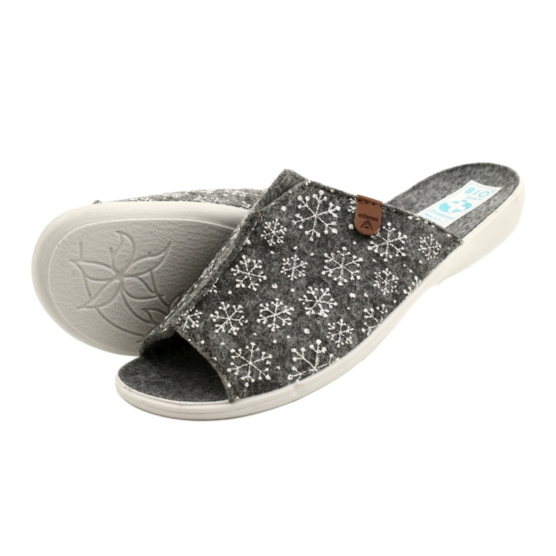 Pantofole Adanex in feltro fiocco di neve 24217 bianco grigio 5
