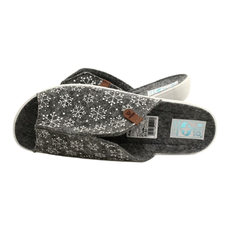 Pantofole Adanex in feltro fiocco di neve 24217 bianco grigio 6