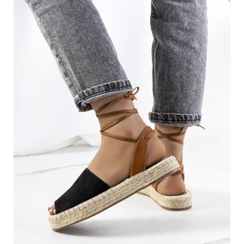 Espadrillas con allacciatura Chinner nere marrone nero 1