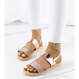 Sandali da donna rosa Laval multicolore d'oro 1