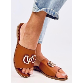 Ciabatte da donna Larisa Camel marrone 2