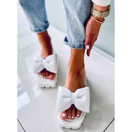 Pantofole Keesha bianche con suola alta bianca 1