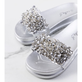 Ciabatte argento sulla piattaforma Marthas d'argento 1