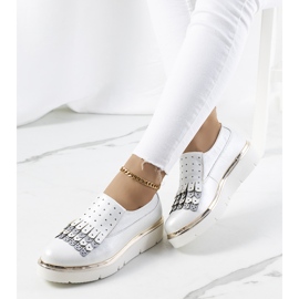 Scarpe bianche lucide di Giotto bianco argento d'oro 1