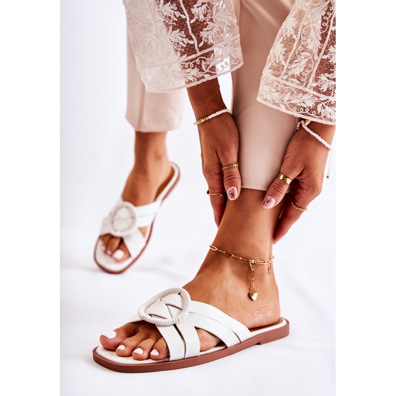 Pantofole Sansa bianche alla moda da donna bianco 2