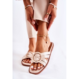 FE1 Pantofole Sansa beige alla moda da donna 1