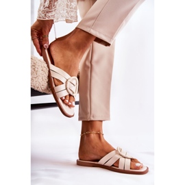 FE1 Pantofole Sansa beige alla moda da donna 2