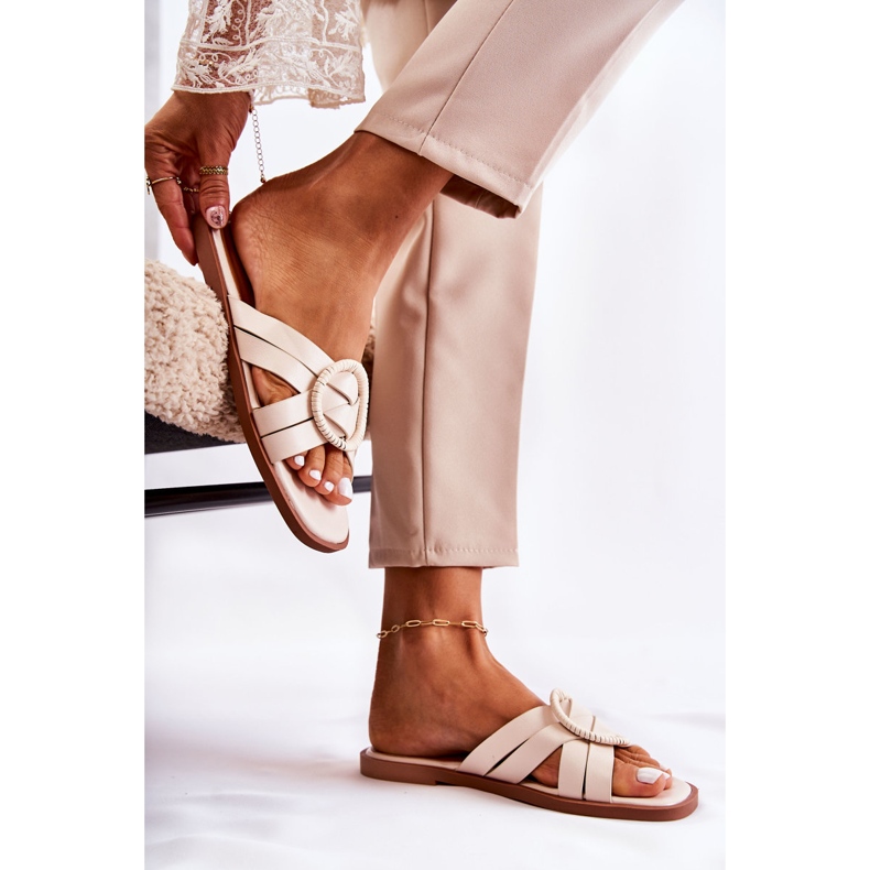 FE1 Pantofole Sansa beige alla moda da donna 2