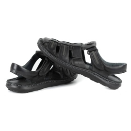 Olivier Sandali estivi da uomo in pelle 230MA nero 4