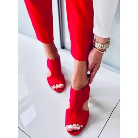 Sandali traforati a tacco alto Stacy Red rosso 1