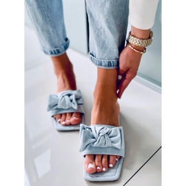 Ciabatte con suola quadrata blu Nisha 1