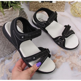 Sandali sportivi neri con velcro All'American Club nero 1
