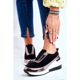 S.Barski Scarpe Sportive da Donna Sneakers in Pelle Nera Wilimont nero 2