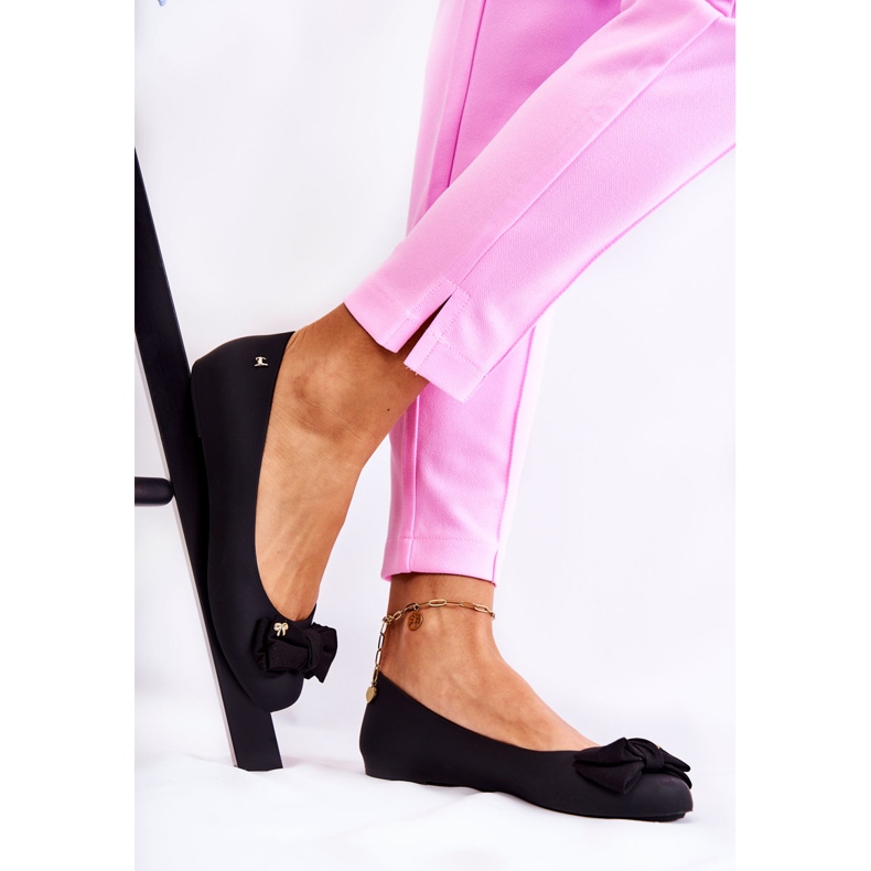 PH1 Ballerine in gomma da donna con fiocco Fergie nero 1