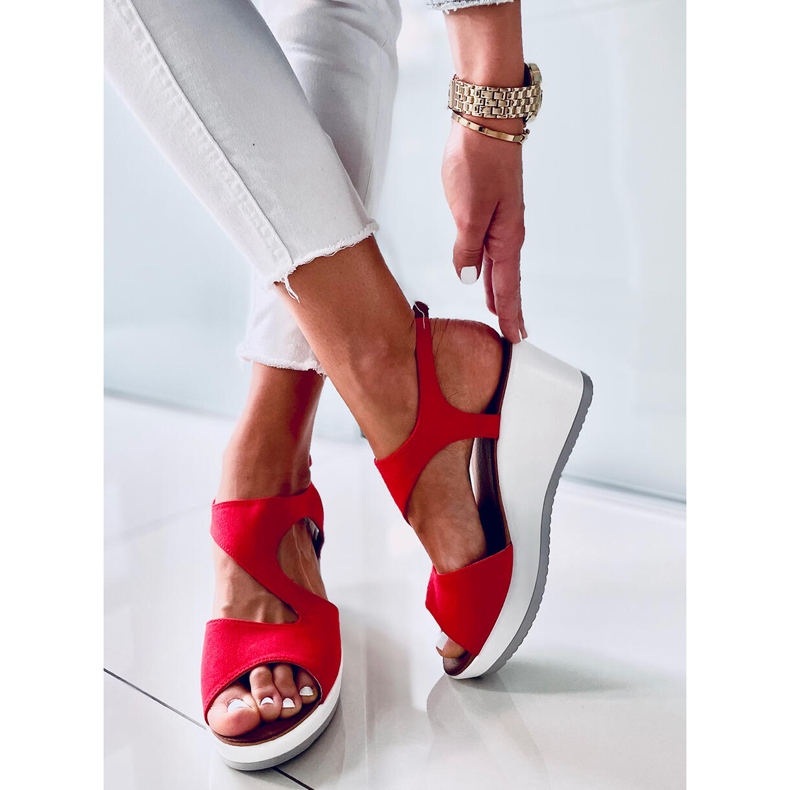 Sandali con zeppa Patty Red rosso 1