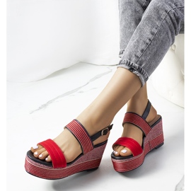 Sandali con zeppa Rocha rossi rosso 1
