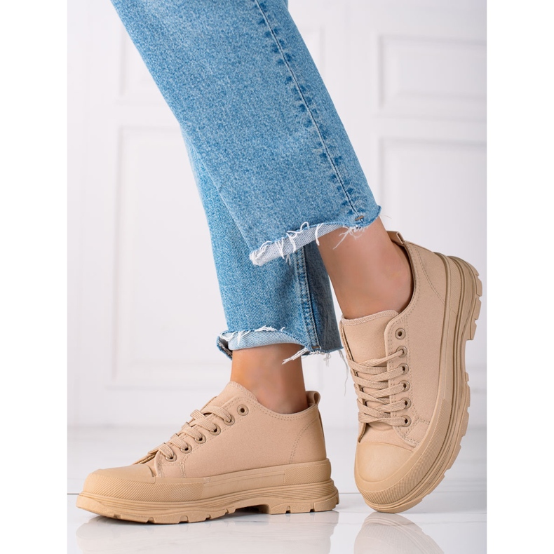 SHELOVET Scarpe Da Ginnastica Sulla Piattaforma beige 1