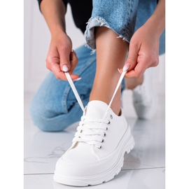 SHELOVET Sneakers bianche sulla piattaforma bianco 1