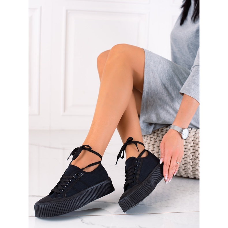 SHELOVET Scarpe Da Ginnastica Su Un'ampia Piattaforma nero 2
