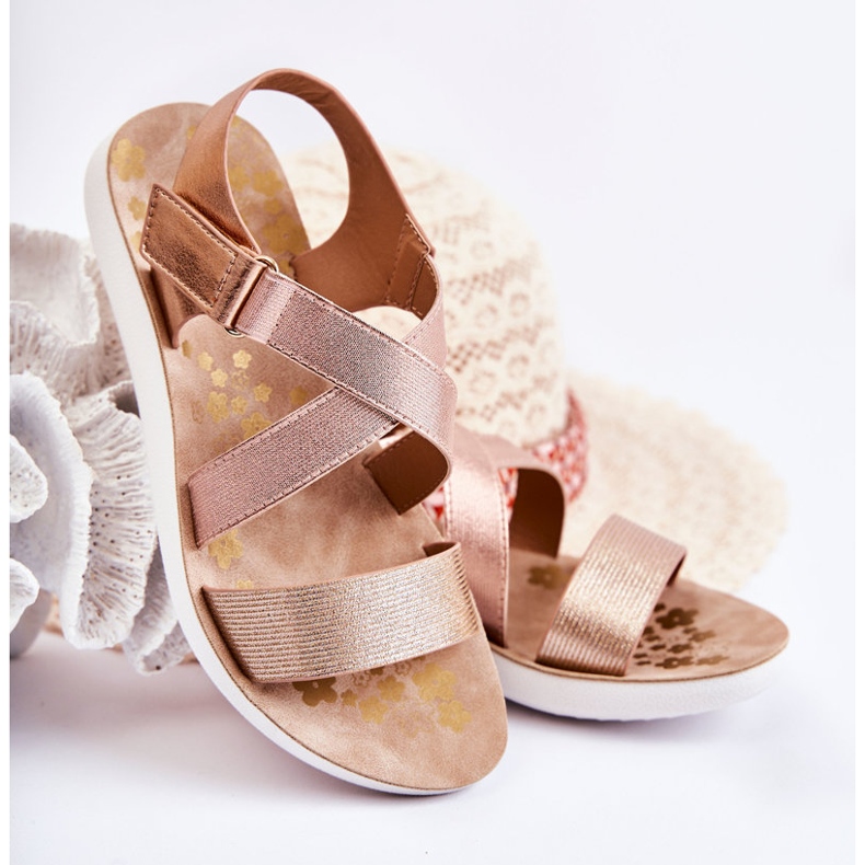 S.Barski Sandali Per Bambini Con Velcro Oro Rosa Alise d'oro d'oro 1