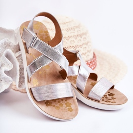 S.Barski Sandali Per Bambini Con Velcro Silver Alise d'argento d'argento 1