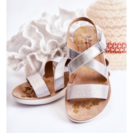 S.Barski Sandali Per Bambini Con Velcro Silver Alise d'argento d'argento 2