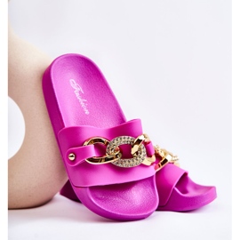 FK1 Ciabatte In Gomma Per Bambini Con Catena Decorativa Fucsia Suzie rosa 1