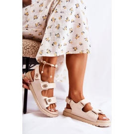 S.Barski Sandali In Pelle Da Donna Con Decorazione Halis Beige 2