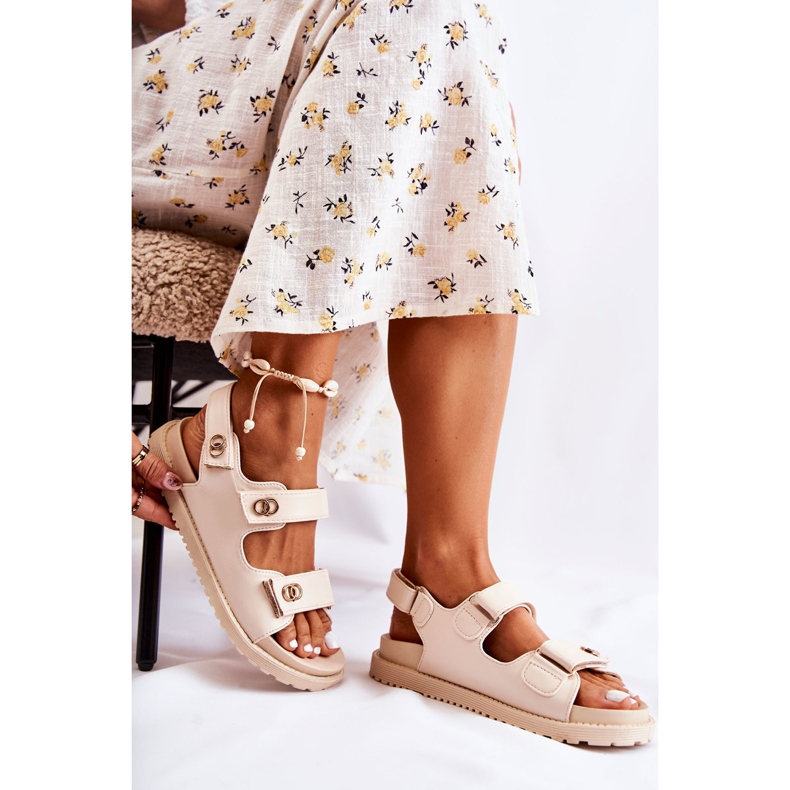 S.Barski Sandali In Pelle Da Donna Con Decorazione Halis Beige 2