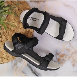 Sandali sportivi neri con velcro All'American Club nero 2